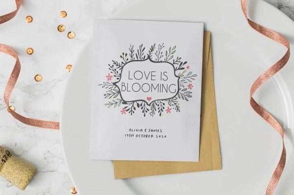 Love Is Blooming' Wedding Favour Seed Packet