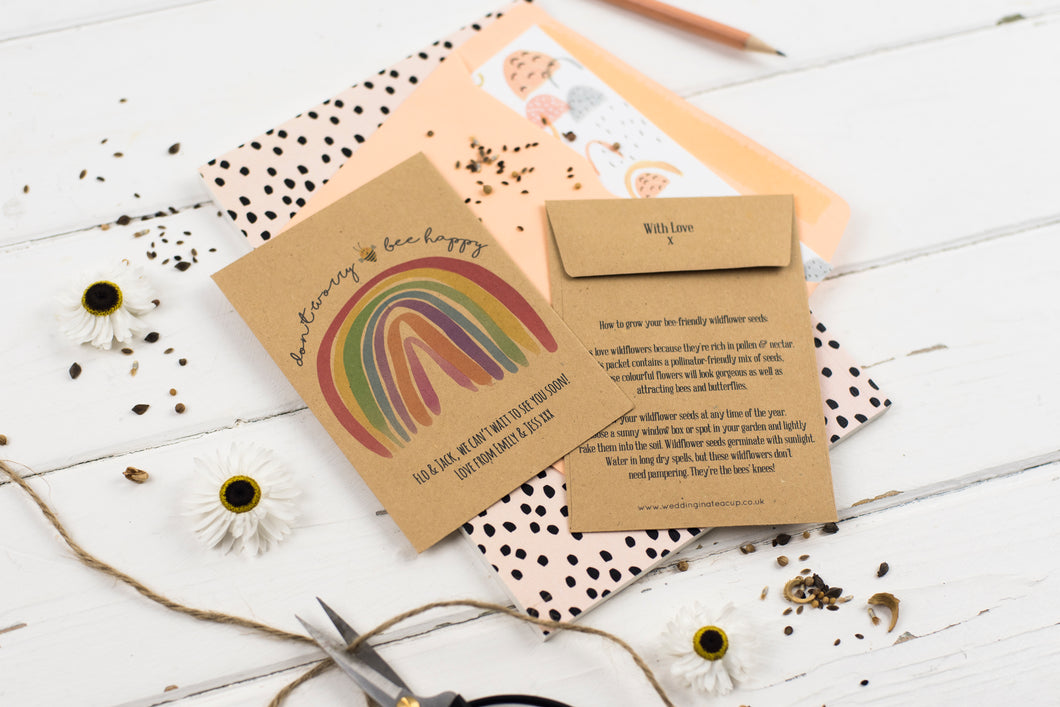 Bee Happy Single Personalised Wildflower Seed Packet