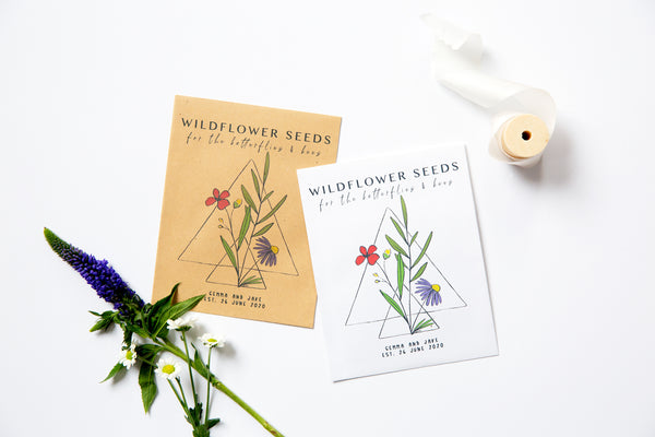 Geometric Wildflower Seed Packet Favours