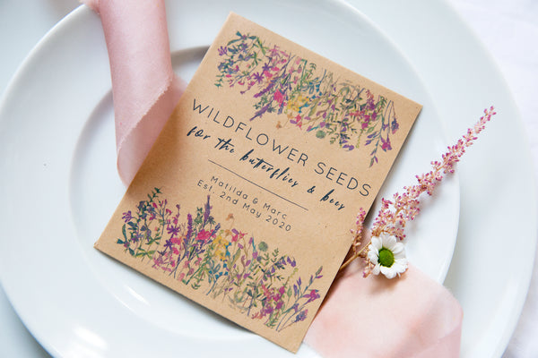 Wildflower Meadow Seed Packet Wedding Favours