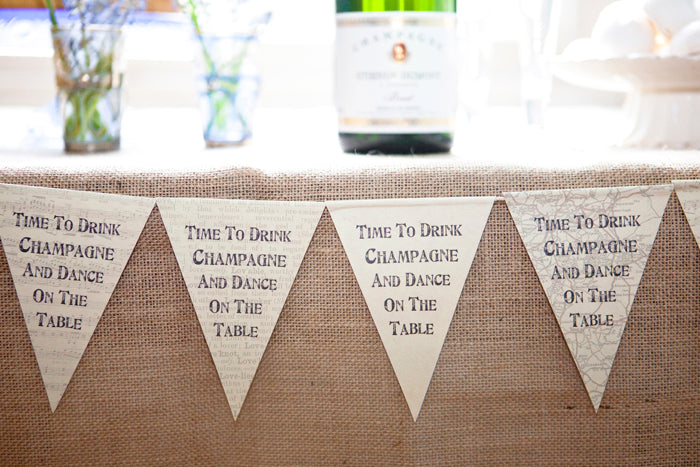 String of Wordy Paper Bunting
