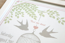 Lovebirds Personalised Wedding Day Print