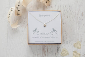 Thank You' Heart Sterling Silver Necklace