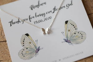 Silver Butterfly Wedding Party Necklace