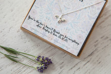 Silver Butterfly Or Bee Necklace On Pastel Gift Card