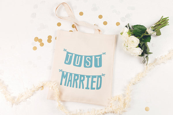 Just Married' Canvas Tote Bag