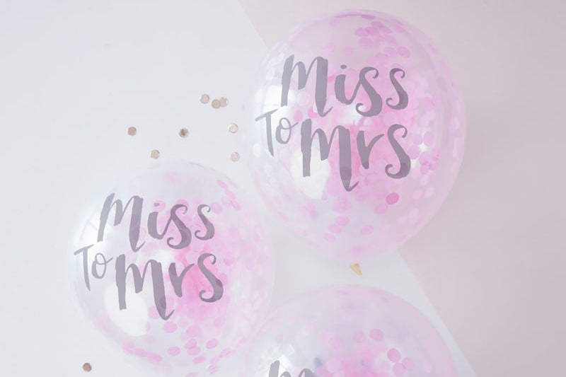 Miss to Mrs Pink Confetti Balloons