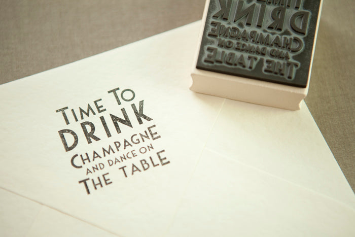 Drink Champagne' Rubber Stamp