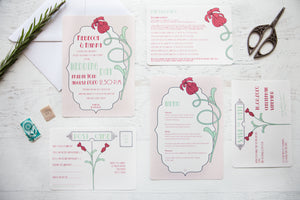 Art Deco Flower Wedding Stationery