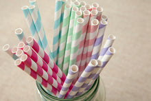 Set of 25 Patterned Paper Straws