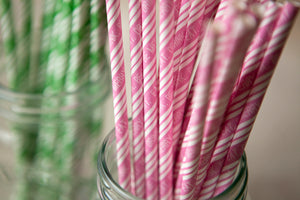 Set of 25 'Eat. Drink. Be Merry' Paper Straws