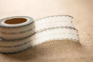Pretty Wedding Words Scalloped Paper Tape