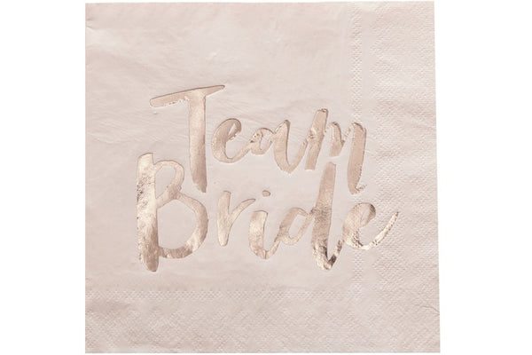 Team Bride Gold Foiled Paper Napkins